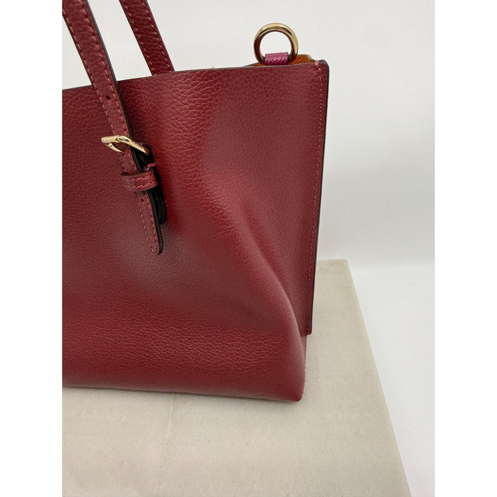 Coach Burgundy Tote Bag with Gold Accents - Picture 5 of 16